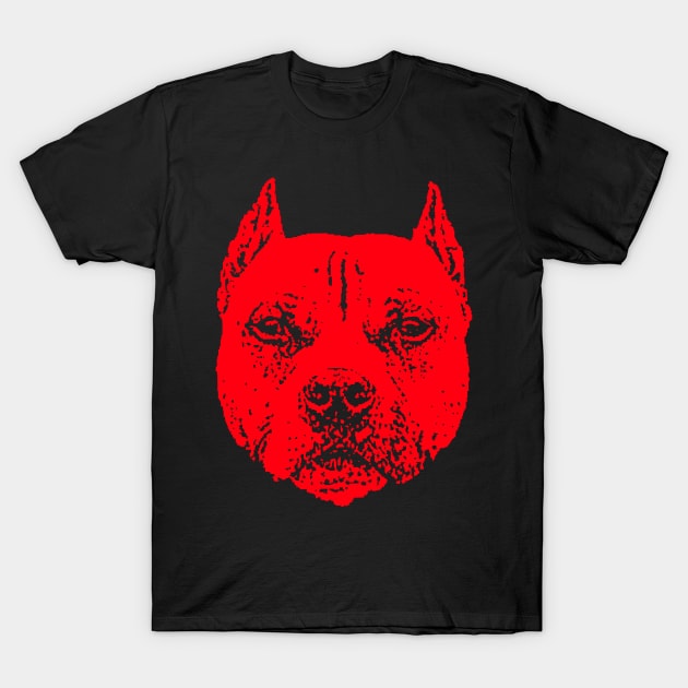 Red Pit Bull T-Shirt by childofthecorn